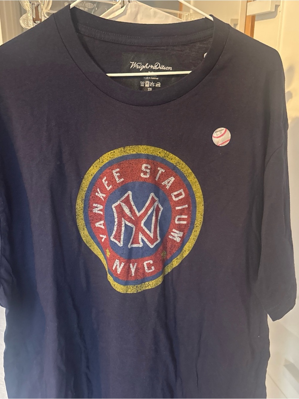 Wright & Ditson Navy 'Yankee Stadium NYC' Mens Graphic Tee